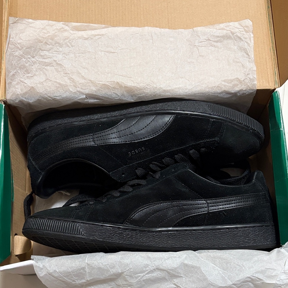 Puma Men's All-Black Suede Sneakers